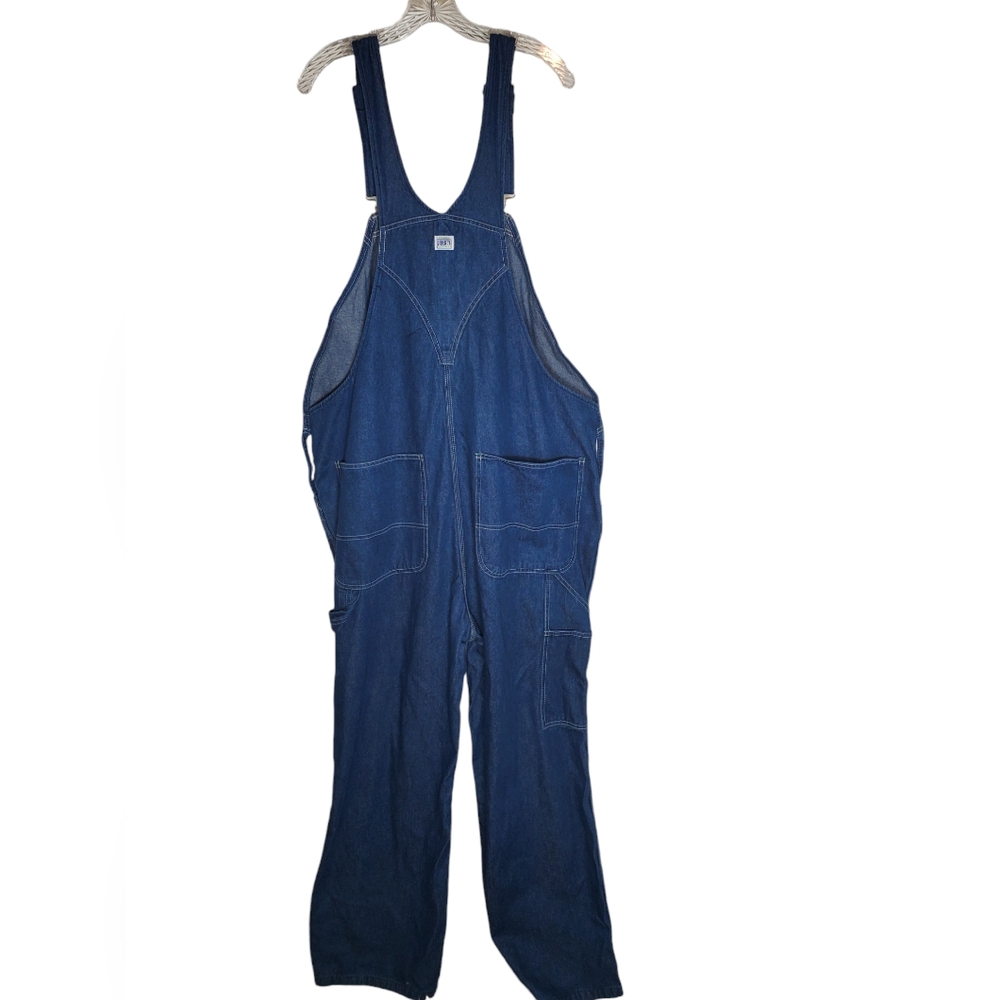 Liberty Overalls Mens 42x30 Womens XL Blue Denim Bib Carpenter Workwear Hipster - Picture 5 of 13